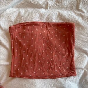 American Eagle Outfitters Pink Polka Dot Tube Top
